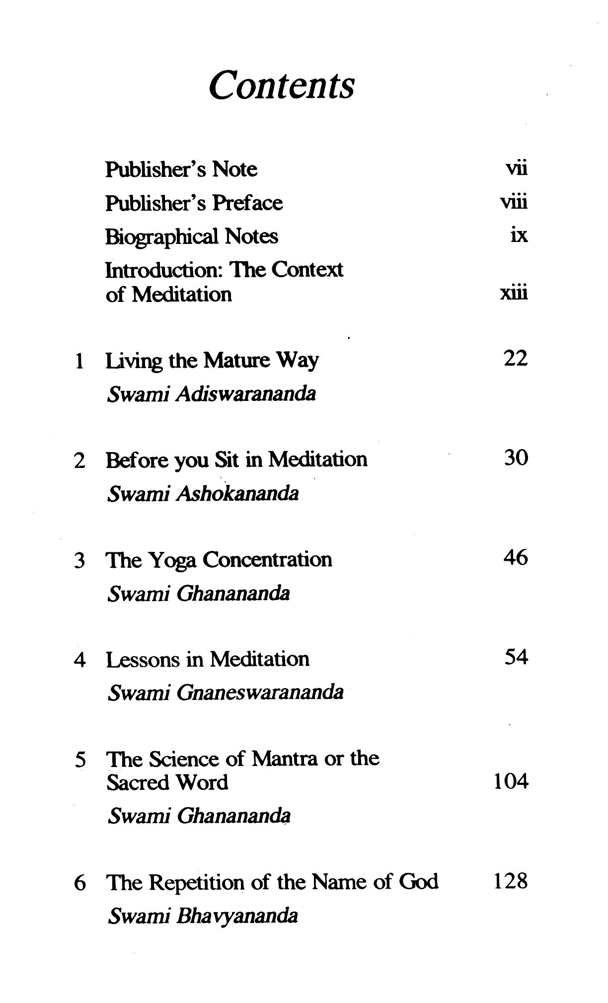 Meditation - Monks of the Ramakrishna Order