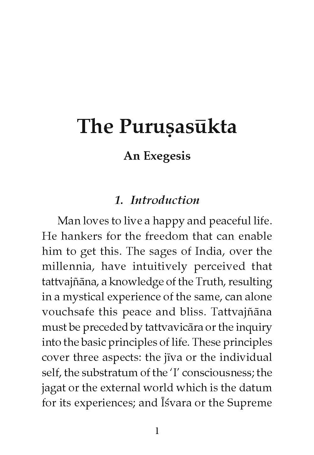 The Purusasukta - An Exegesis