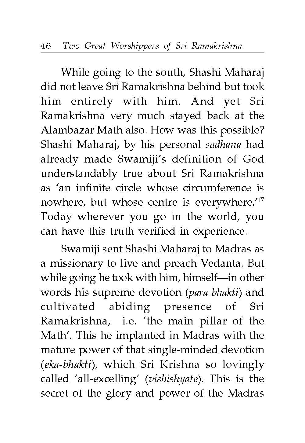 Two Great Worshippers of Sri Ramakrishna