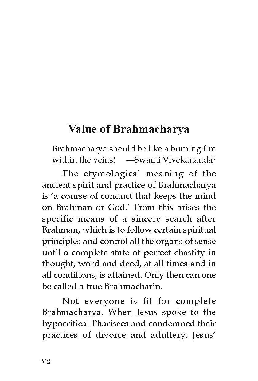 Value of Brahmacharya