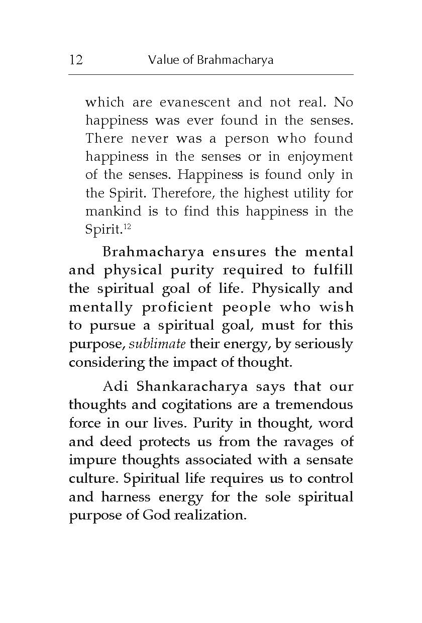 Value of Brahmacharya